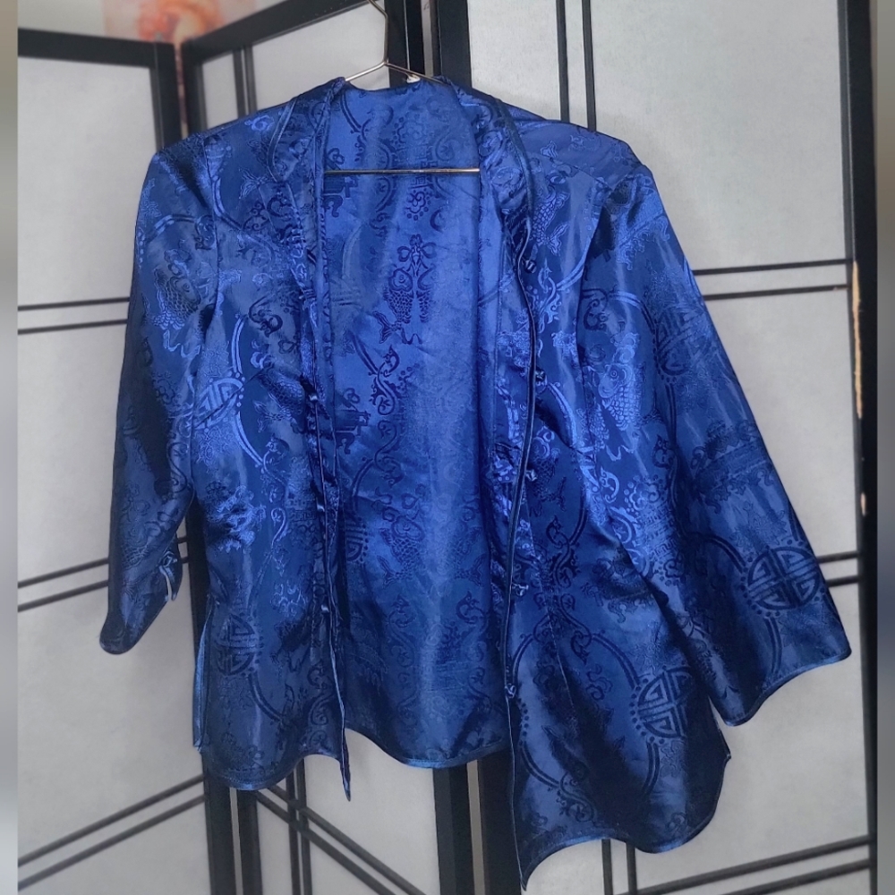Blue Silky Traditional Looking Top
